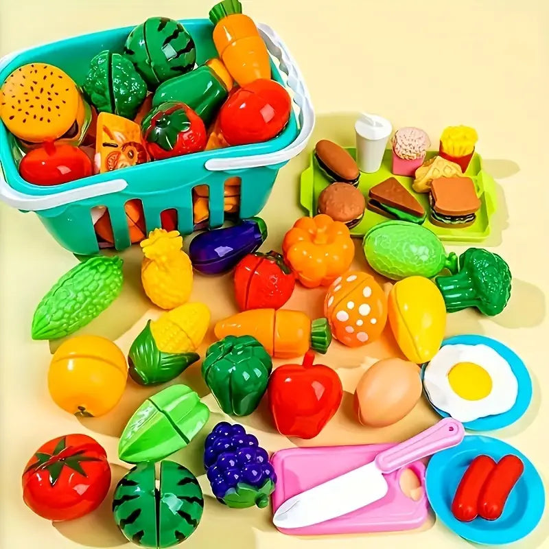 Fruits et Légumes en Jouet pour Enfants – Kit de Cuisine avec Aliments à Découper pour Jeu d’Imitation