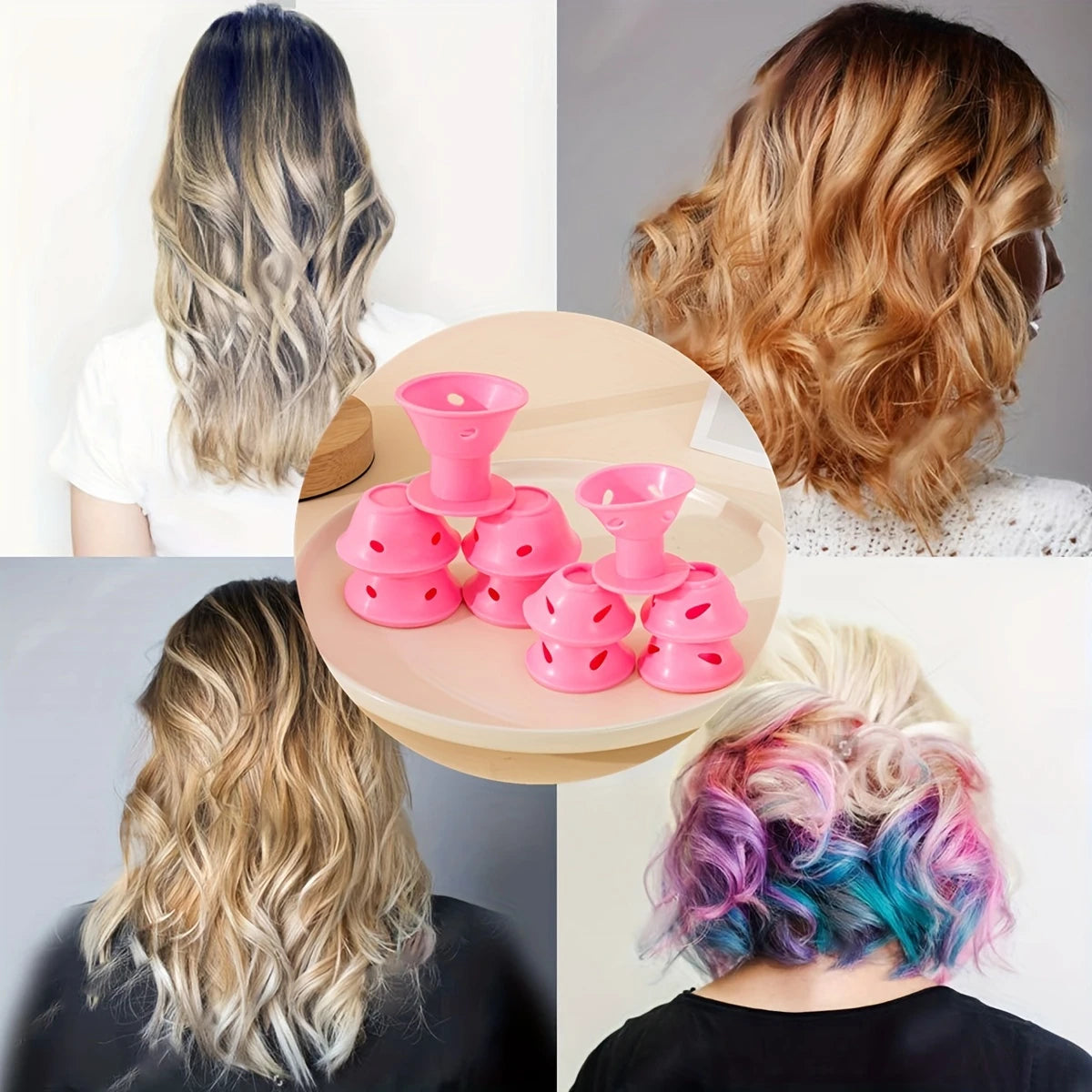 Bigoudis Silicone Sans Chaleur – Lot de Rouleaux Boucleurs Réutilisables avec Pochette de Rangement