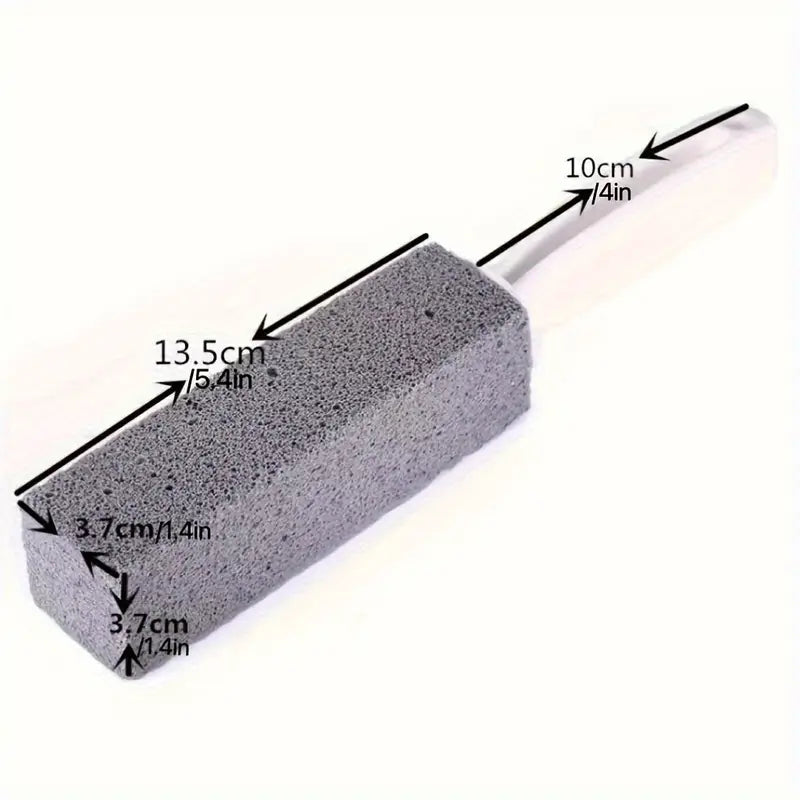 Pierre Ponce de Nettoyage avec Manche – Brosse Anti-Calcaire pour WC, Lavabo et Surfaces Incrustées