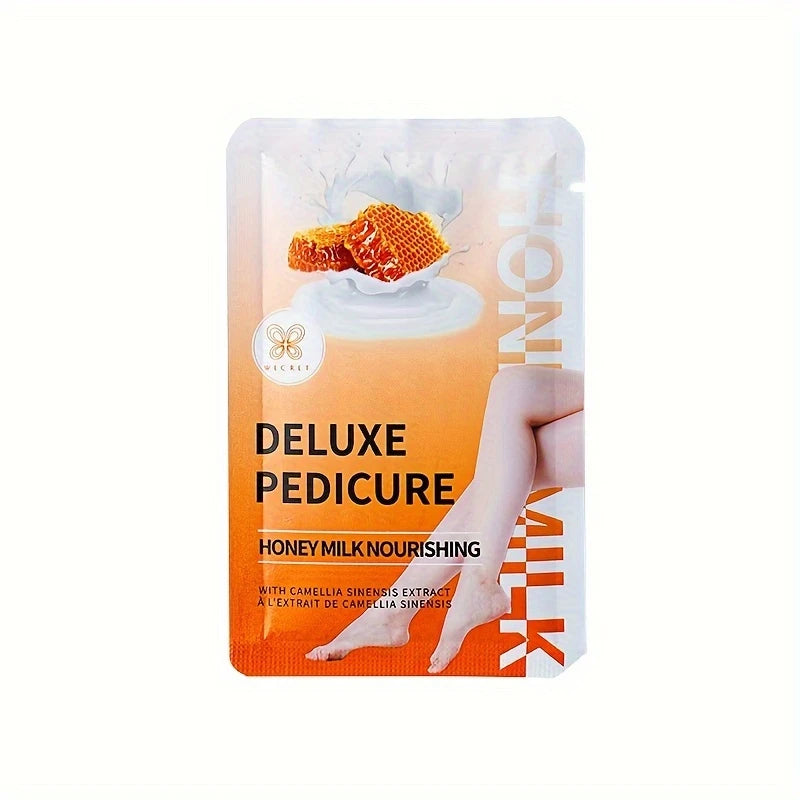 Kit Masques Pédicure Deluxe – 4 Soins Pieds Hydratants aux Extraits Naturels (Lavande, Miel, Jasmin, Agrumes)