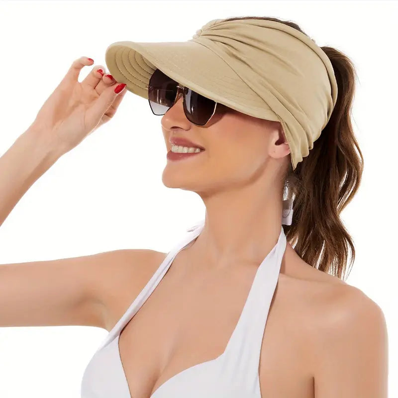Visière femme été anti-UV bleu marine – Casquette légère et élégante pour la plage et le sport