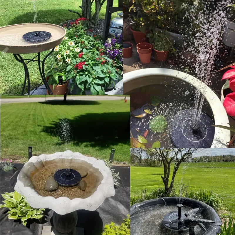 Fontaine Solaire de Jardin avec Pompe Intégrée – Décoration d'Étang et Arrosage Automatique pour Pots et Massifs