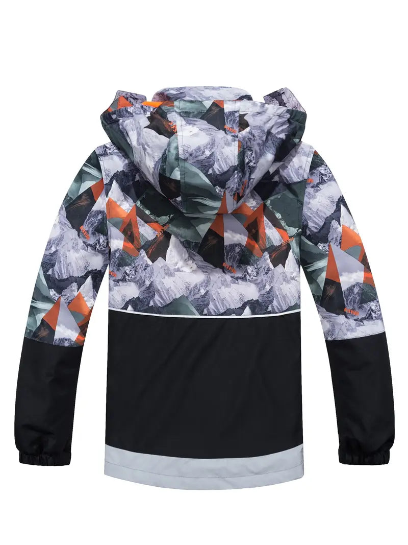 Veste de Ski Enfant avec Capuche – Coupe-Vent Imperméable Chaude pour Sport et Extérieur