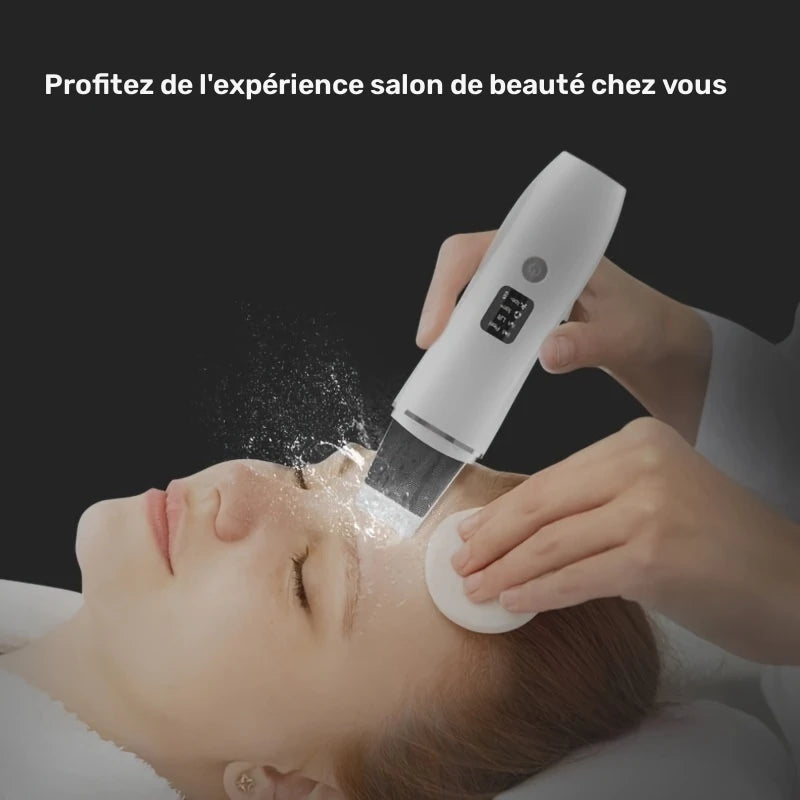 Spatule Ultrason Visage – Nettoyeur de Peau Rechargeable 4 Modes (Peel, Lift, Ion+), Soin Profond & Anti-Imperfections