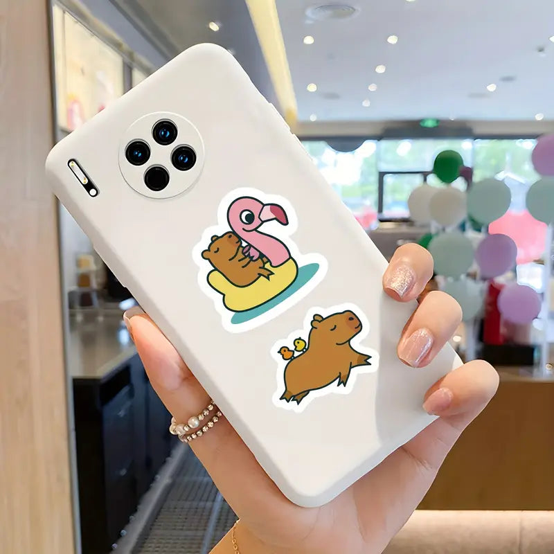 Autocollants Capybara Kawaii – Stickers Mignons et Amusants pour Ordinateur Portable et Tablette