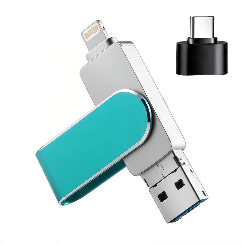 Clé USB 3 en 1 Multi-Interface (USB, Type-C, Lightning) – Stockage Portable pour iPhone, Android et Ordinateur