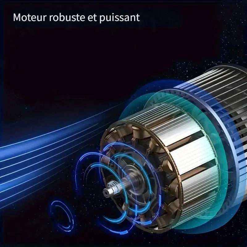 Aspirateur à Main Sans Fil Rose – Compact, Léger et Puissant avec 6 Accessoires – Idéal pour Voiture, Maison et Recoins