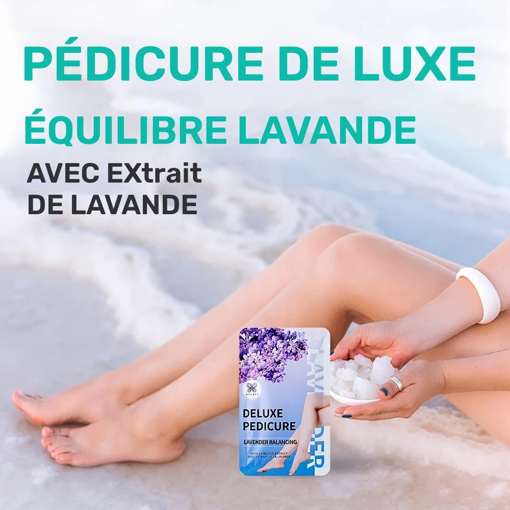 Kit Masques Pédicure Deluxe – 4 Soins Pieds Hydratants aux Extraits Naturels (Lavande, Miel, Jasmin, Agrumes)