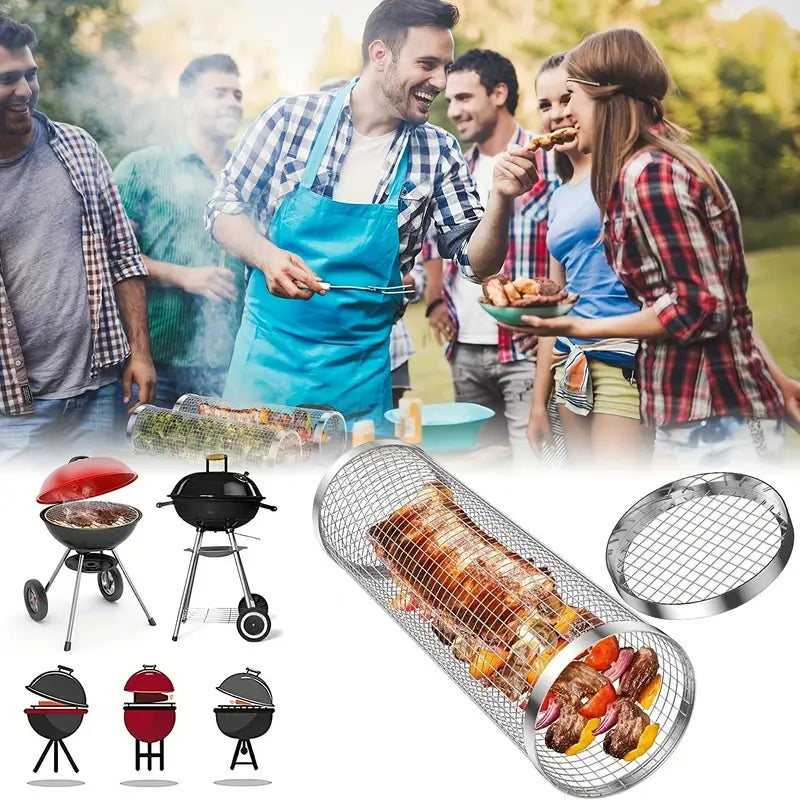 Cylindres rotatifs pour barbecue – Grilles antiadhésives pour légumes, frites et snacks en cuisine d’extérieur