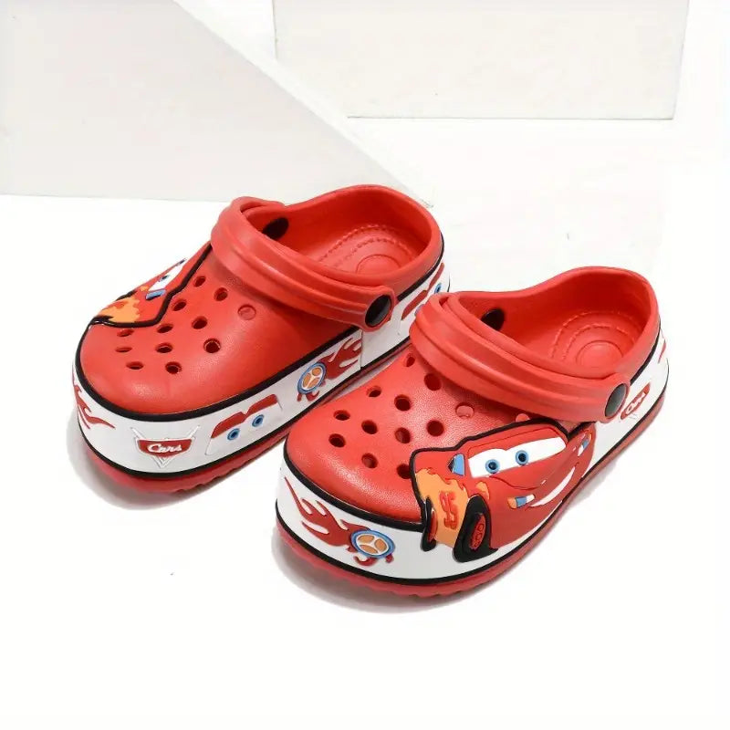 Sabots fille Cars rouges – Mules légères antidérapantes avec motif dessin animé