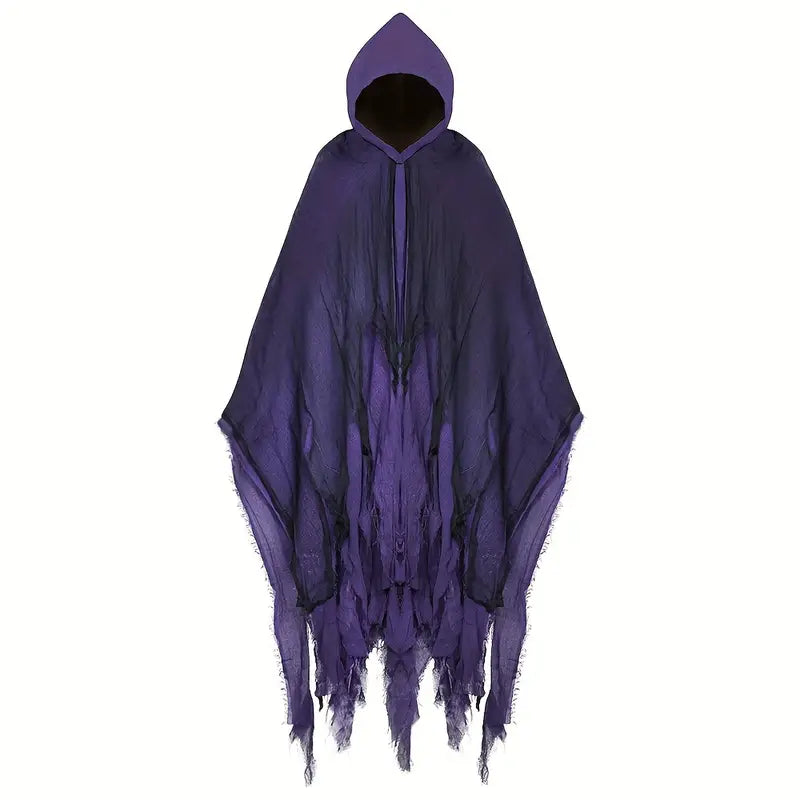 Déguisement Halloween Effrayant – Costume de Monstre Sanguinaire avec Cape Noire et Masque Réaliste