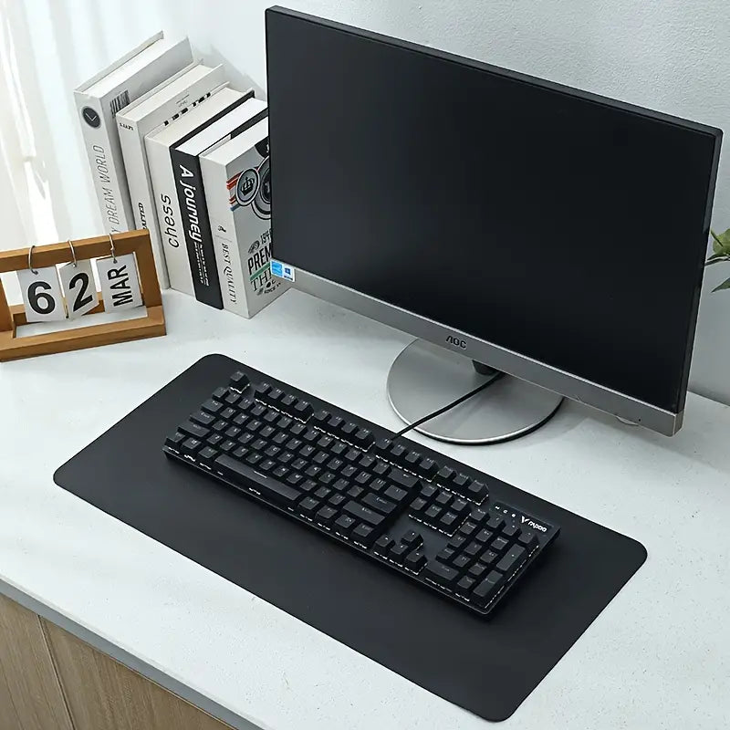 Tapis de bureau antidérapant grand format – Surface lisse pour clavier et souris