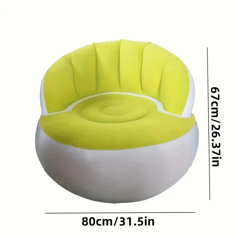 Fauteuil Gonflable Rond Confort Luxe – Design Moderne Noir et Beige pour Salon ou Chambre