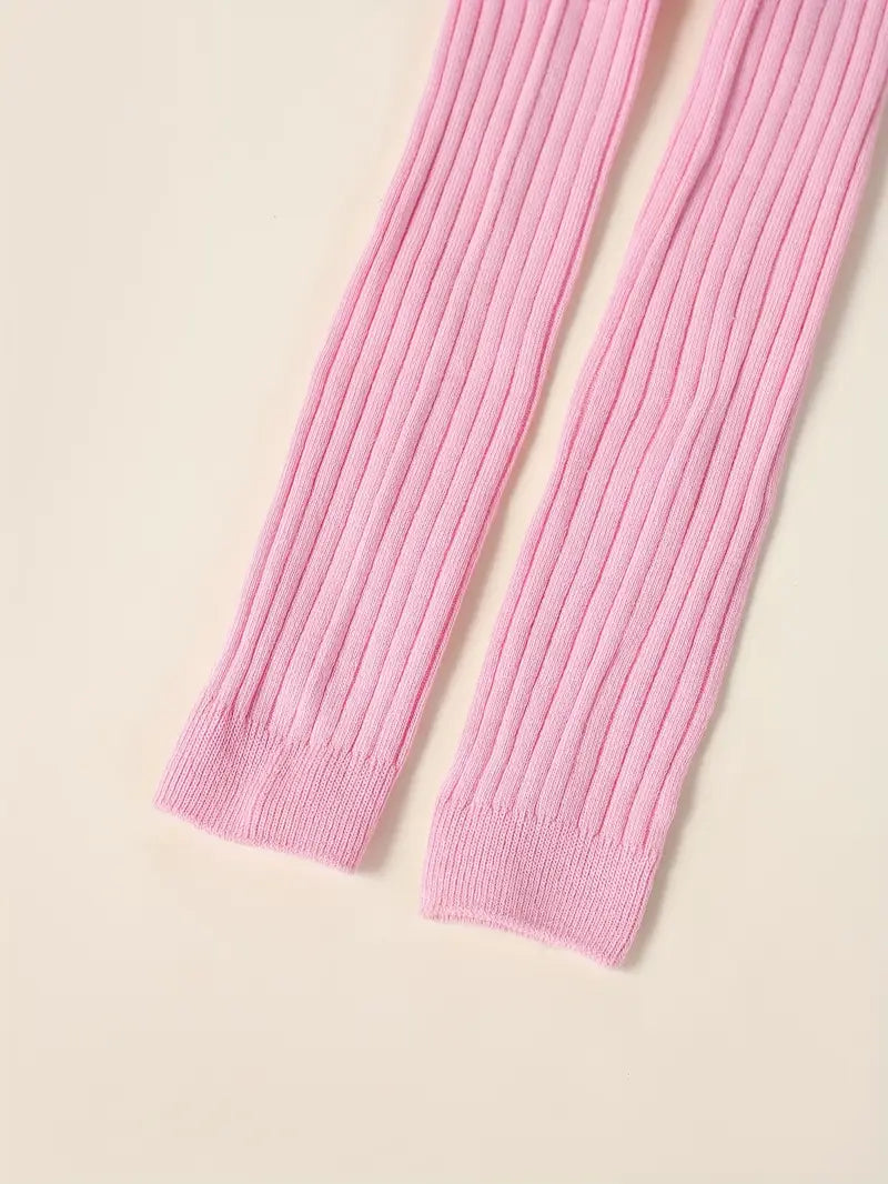 Pantalon Legging Fille Tricoté – Collant Côtelé Extensible et Confortable