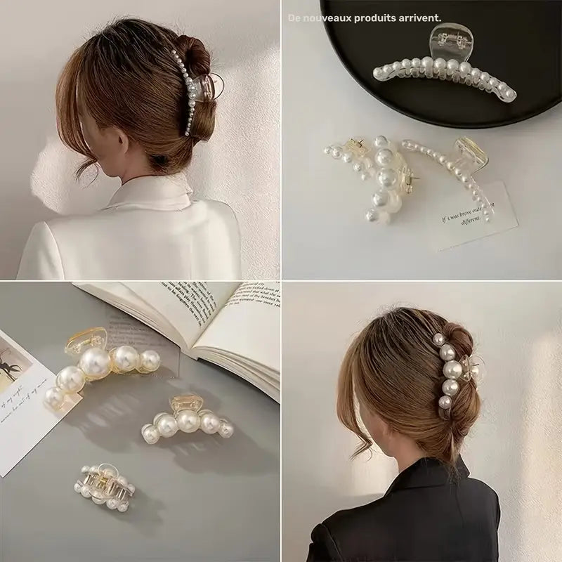 Pinces à Cheveux avec Perles – Accessoires Élégants et Féminins pour Chignons, Coiffures de Mariage