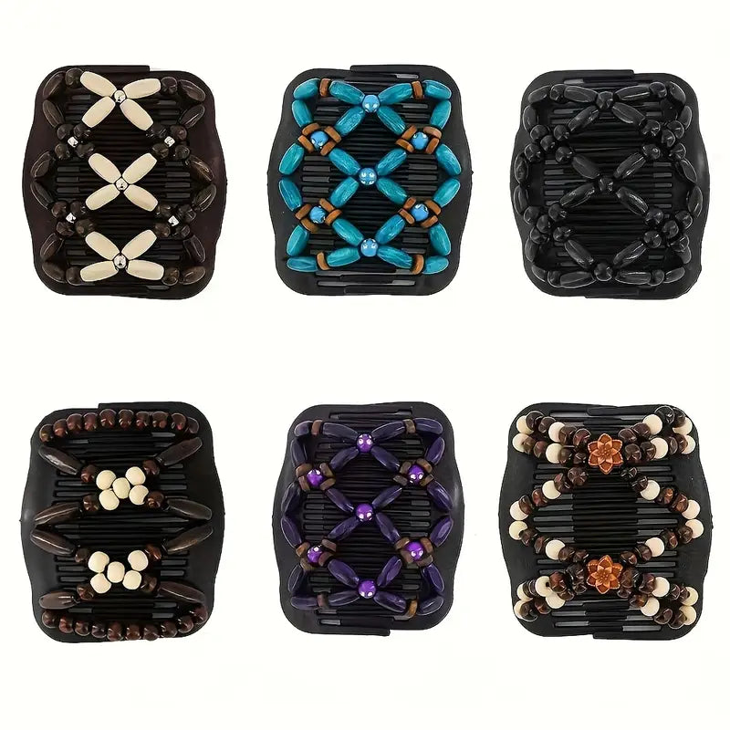 Peigne magique cheveux perles bleues – Accessoire coiffure femme pratique et élégant