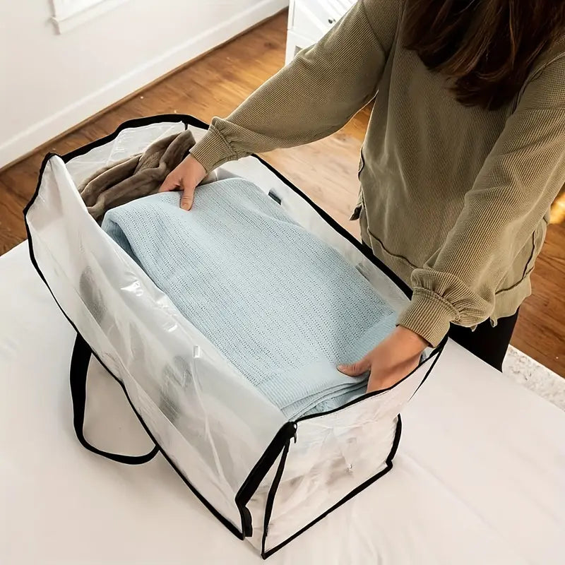 Sac de rangement transparent grande capacité Idéal pour vêtements, couettes et couvertures