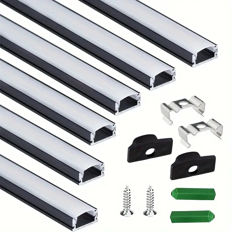 Profilés Aluminium pour Ruban LED – Kit de Montage Complet avec Diffuseur, Clips et Vis