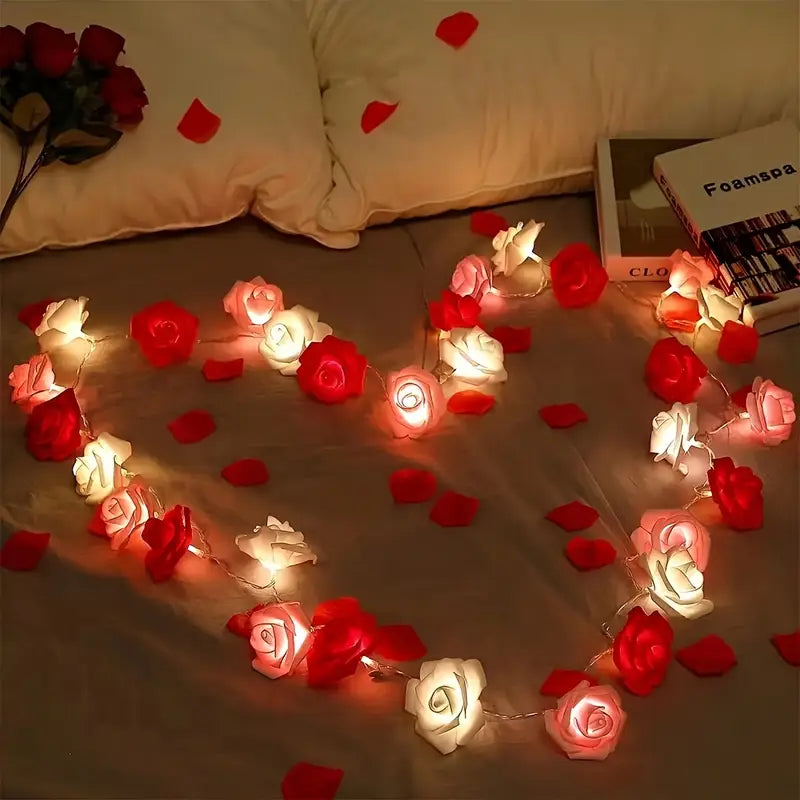 Guirlande LED Fleurs de Rose – Éclairage Romantique pour Chambre, Mariage ou Saint-Valentin