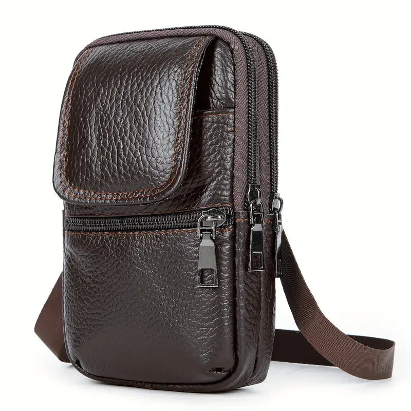 Sac Banane et Bandoulière Homme en Cuir – Compact, Léger et Élégant pour Téléphone et Accessoires