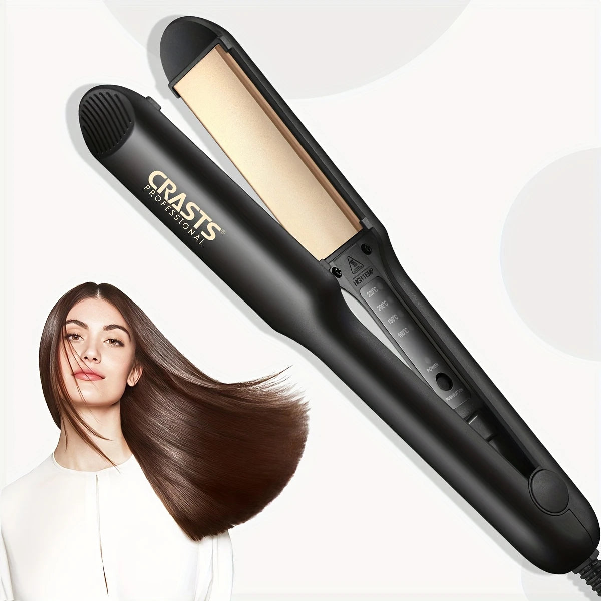 Lisseur Cheveux Professionnel CRASTS – Plaques Céramique & Température Réglable jusqu’à 230°C