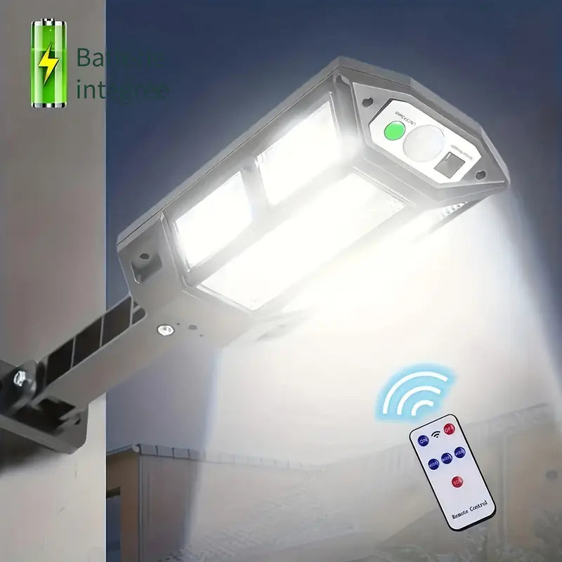 Projecteur Solaire LED Extérieur avec Détecteur de Mouvement – Éclairage de Sécurité Étanche pour Jardin, Allée et Façade