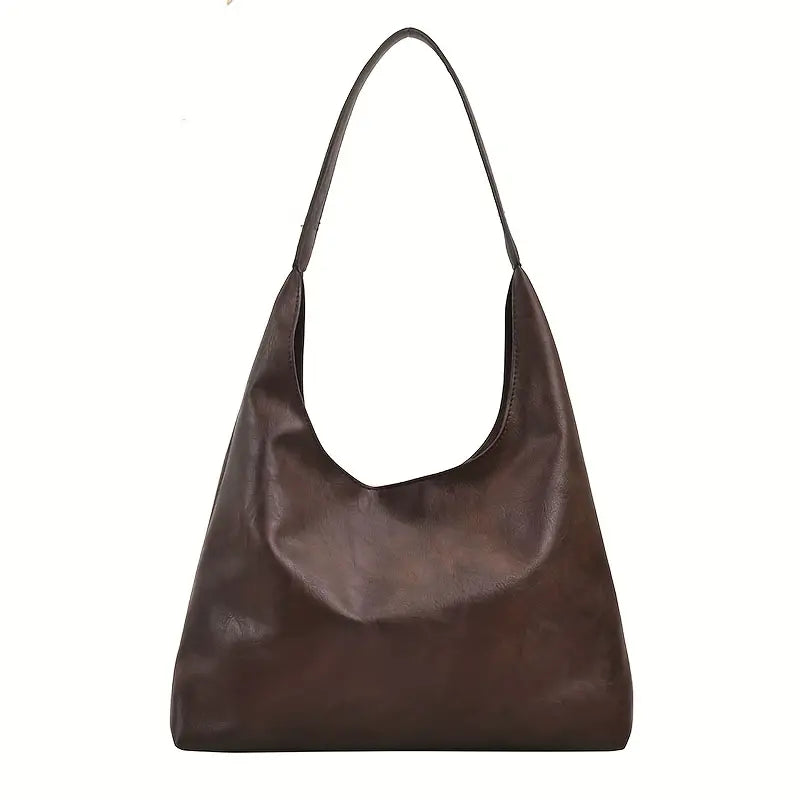Sac Hobo noir minimaliste pour femme  Grand sac à main souple et élégant en simili cuir