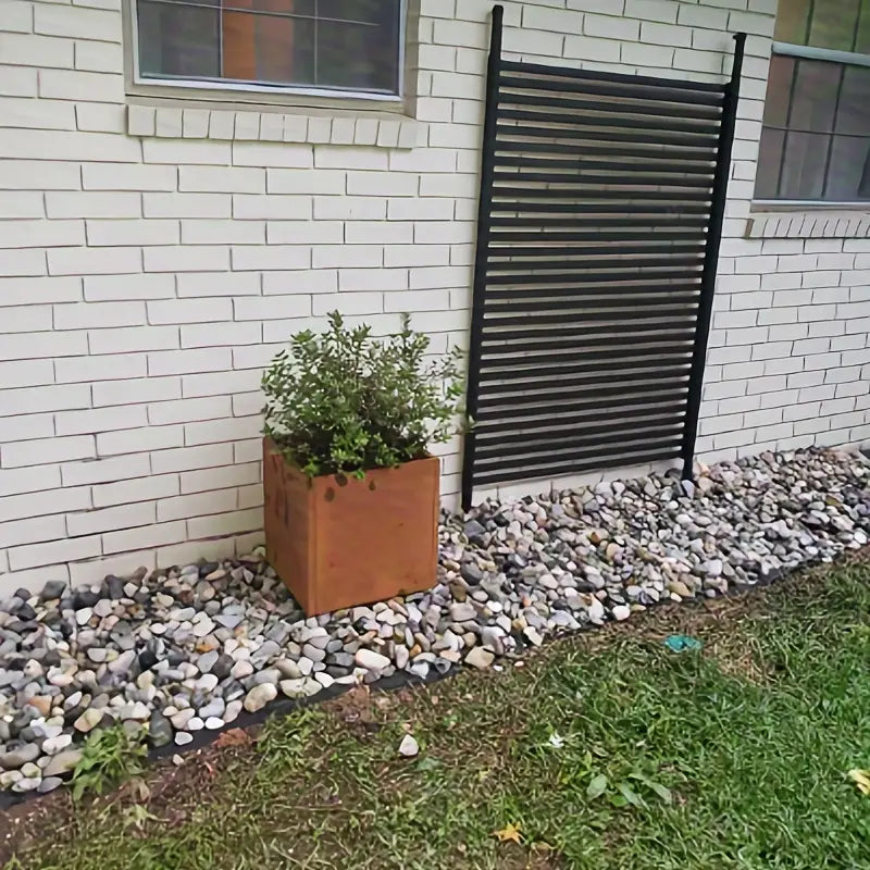 Grande jardinière carrée effet rouille – Pot de fleurs design pour extérieur, terrasse et jardin