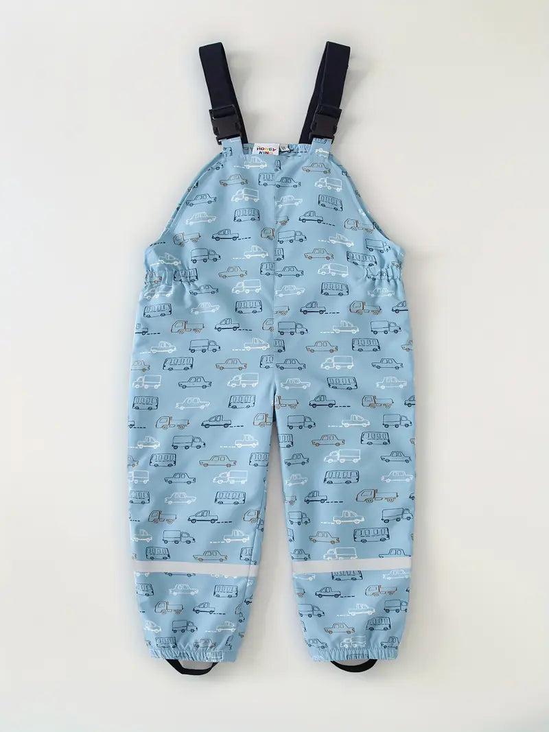 Veste Imperméable Enfant à Capuche – Coupe-Vent Légère Motifs Voitures Bleue