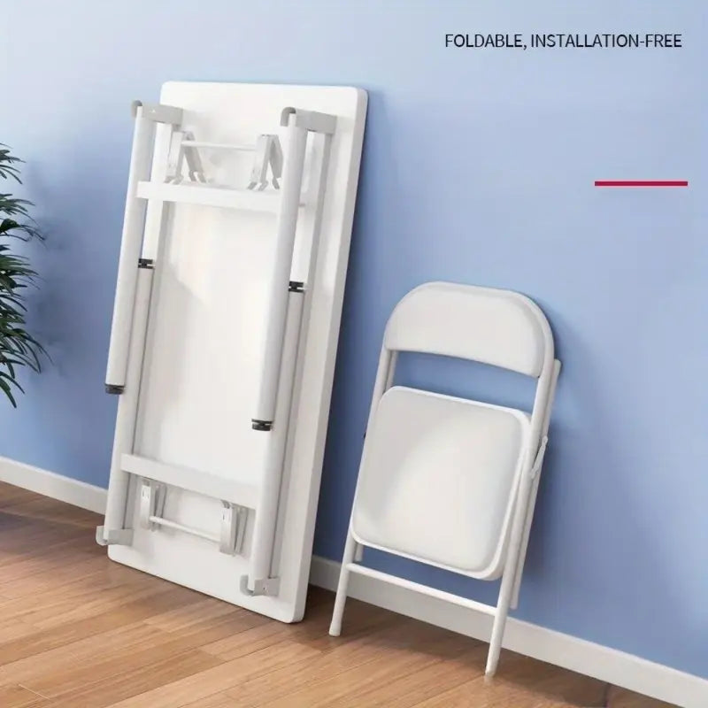 Bureau Blanc Pliable Moderne – Table de Travail Minimaliste pour Bureau à Domicile ou Étudiant