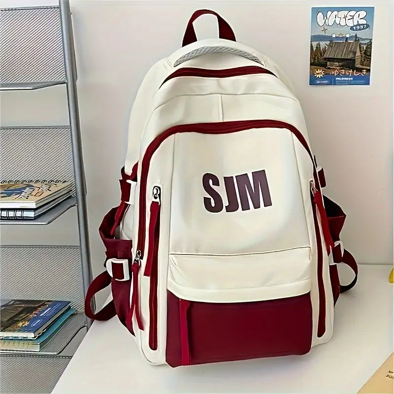 Sac à dos mixte SJM – Modèle décontracté avec poches multiples et design moderne