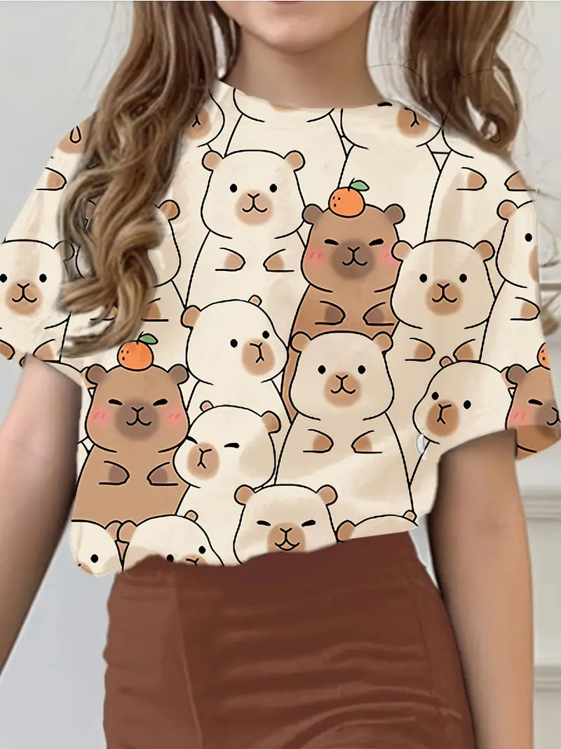 Chemise fille imprimé oursons mignons – t-shirt tendance et confortable