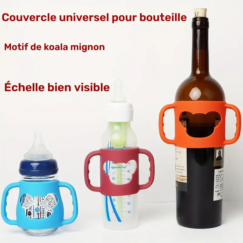 Poignée en silicone pour biberon – Accessoire antidérapant à double prise