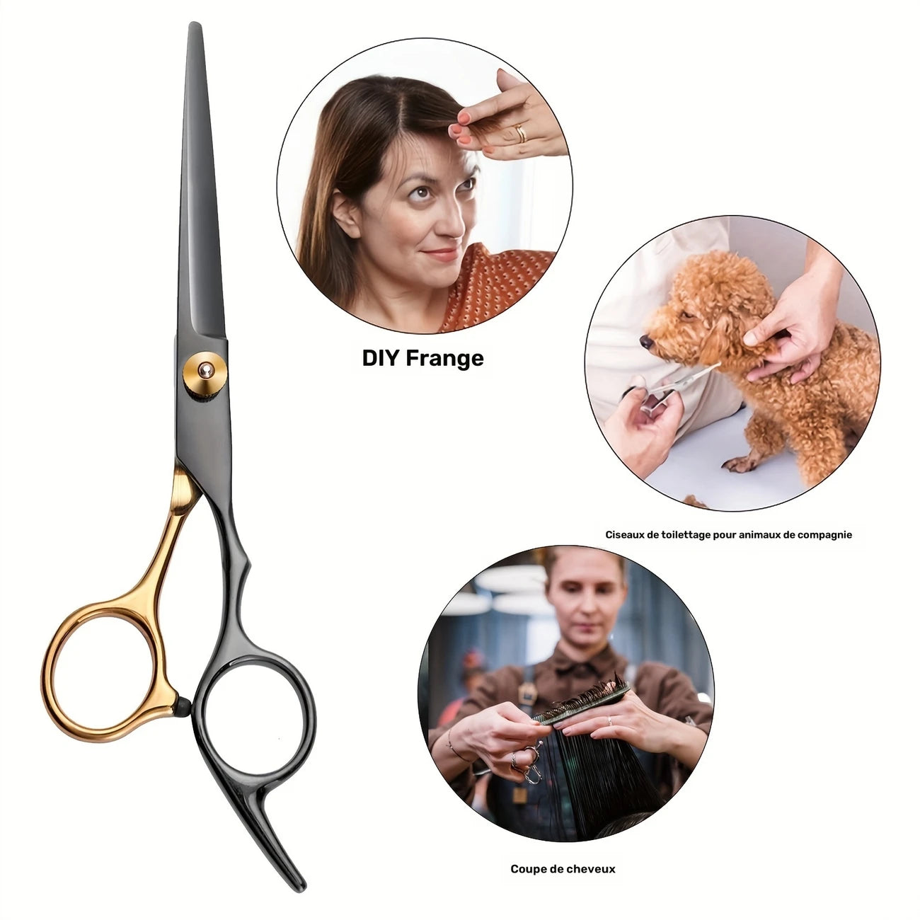 Kit de Coiffure Professionnel 8 pièces – Ciseaux Coiffure & Effilage, Peignes, Pinces et Étui Inclus