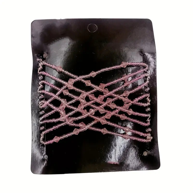 Barrette Élastique Magique avec Perles – Accessoire Cheveux Original pour Coiffures Rapides et Élégante
