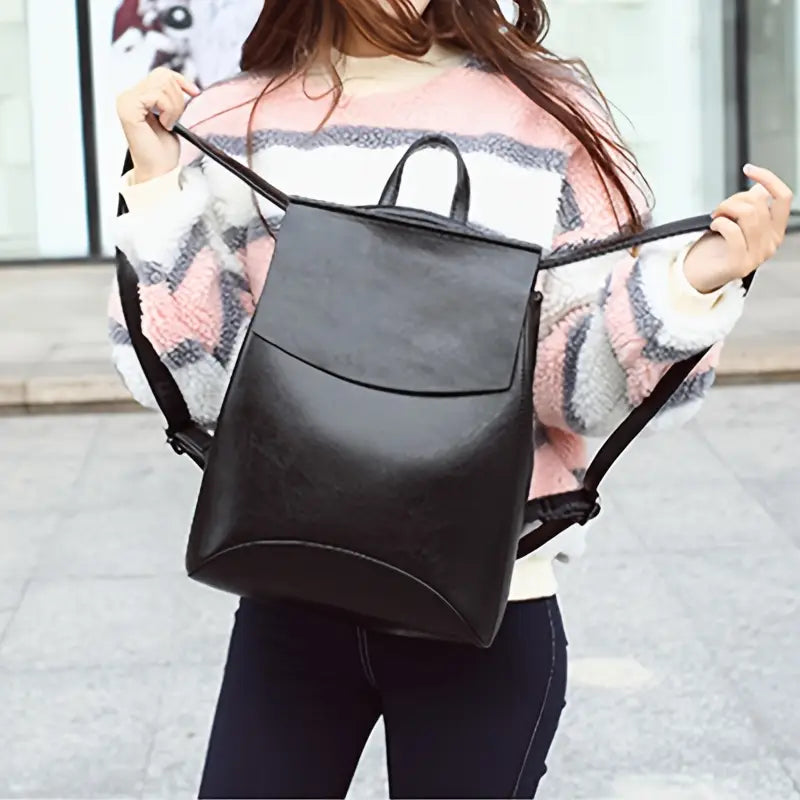 Sac à dos femme en cuir noir – Élégant, pratique et grande capacité pour le quotidien