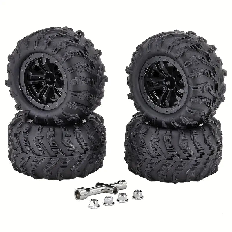 Pneus Tout-Terrain pour Voiture RC – Roues de Rechange Antidérapantes Haute Adhérence pour Modèles Radiocommandés