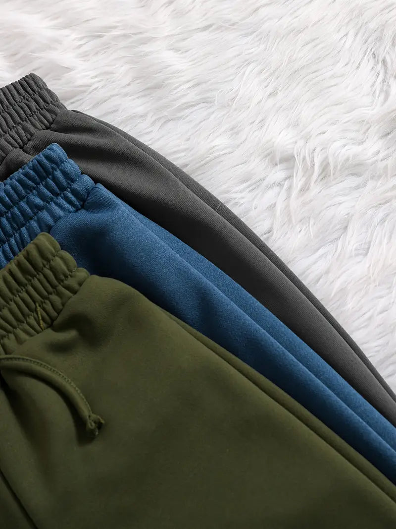 Pantalon Jogging Garçon Uni – Pantalons Enfant Confortables avec Taille Élastique et Cordon de Serrage