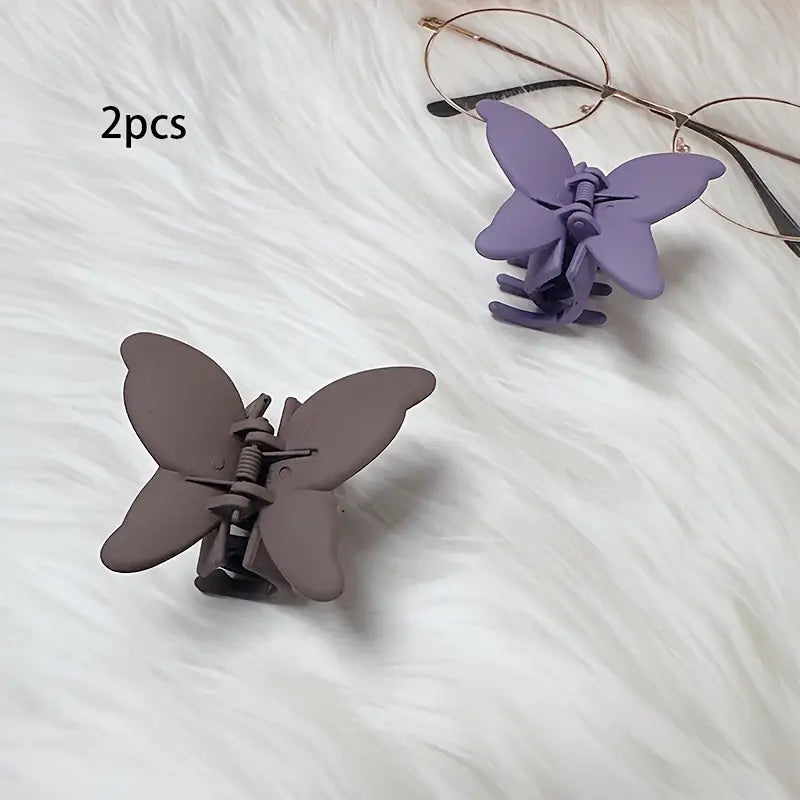 Lot de 2 Pinces Papillon pour Cheveux Enfant – Accessoires Antidérapants Colorés et Élégants