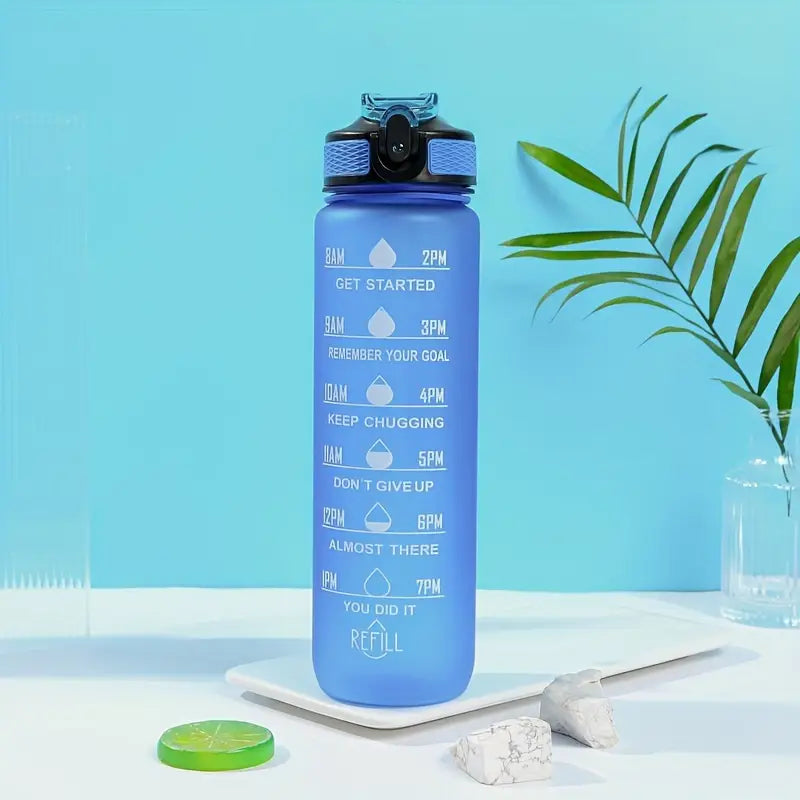 Gourde de sport motivationnelle 1L – Bouteille d’eau graduée avec rappel horaire