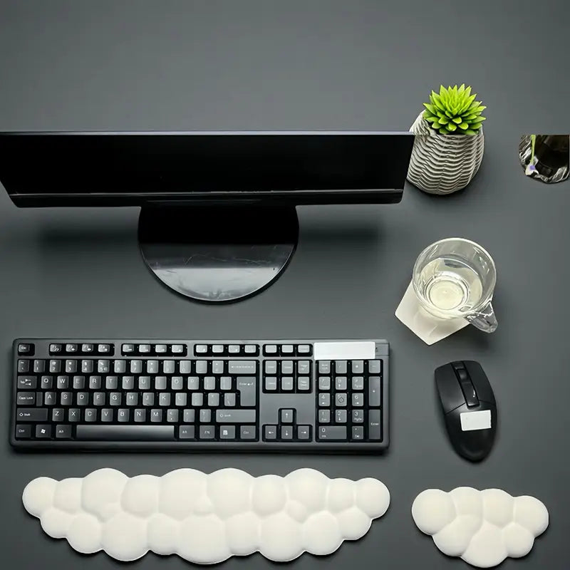 Pack Clavier Filaire + Souris Ergonomique Sans Fil avec Repose-Poignets Confort – Accessoires Bureau et Gaming