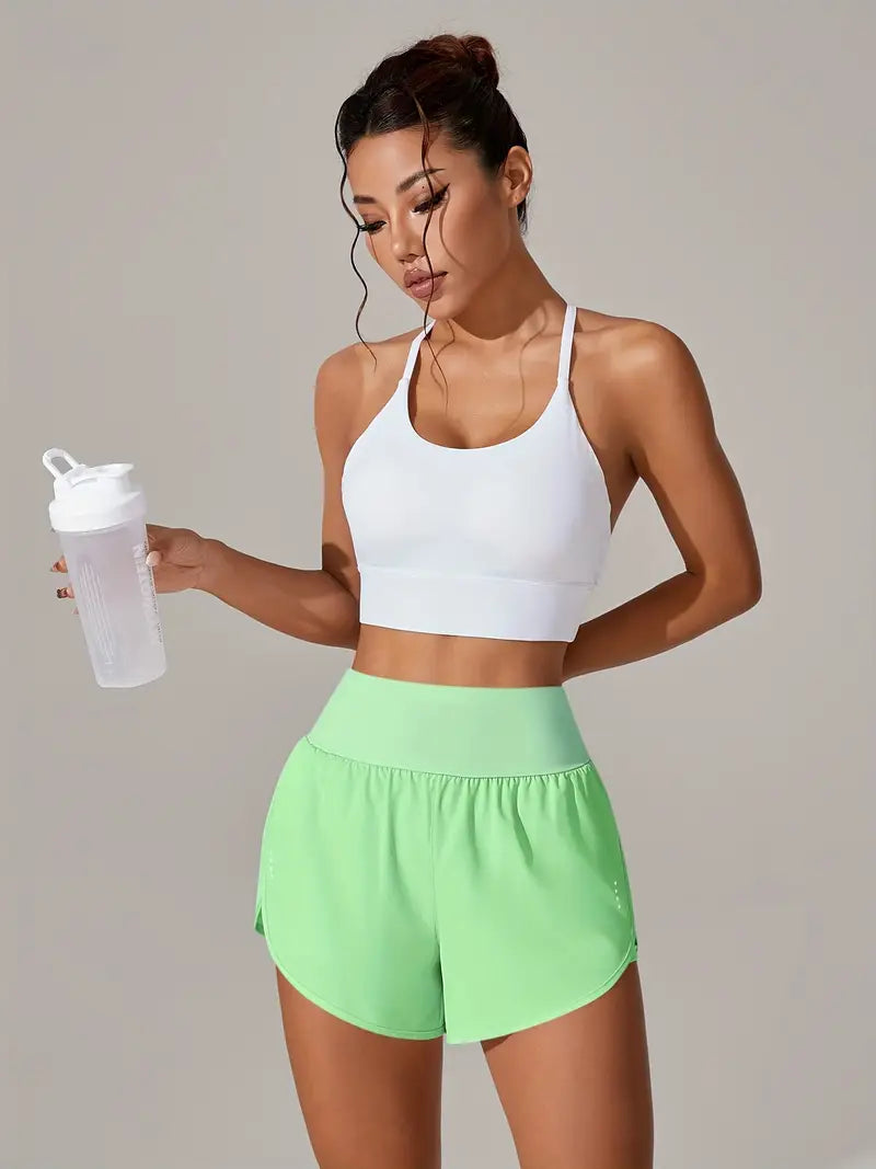 Short de sport femme taille haute – Short fitness respirant et confortable pour entraînement