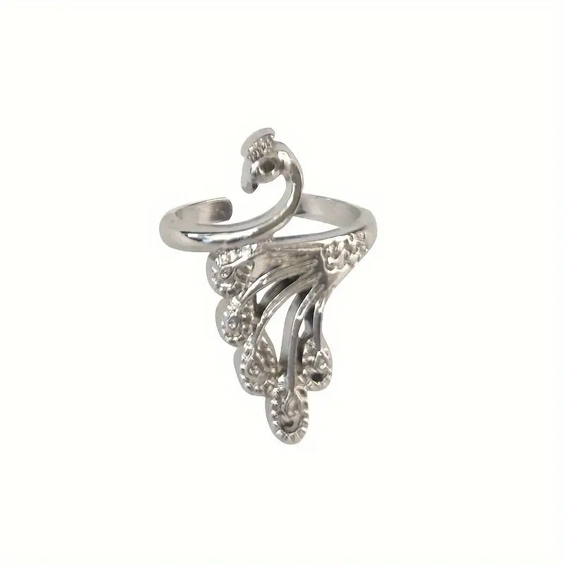 Bague Ajustable Style Vintage en Métal Argenté – Accessoire Élégant pour Passionnés de Tricot et Crochet