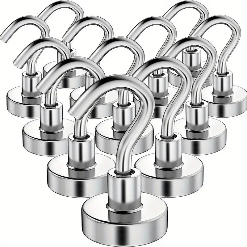 Crochets Magnétiques en Acier Inoxydable – Support Polyvalent pour Clés, Ustensiles et Câbles dans Magasin et Maison