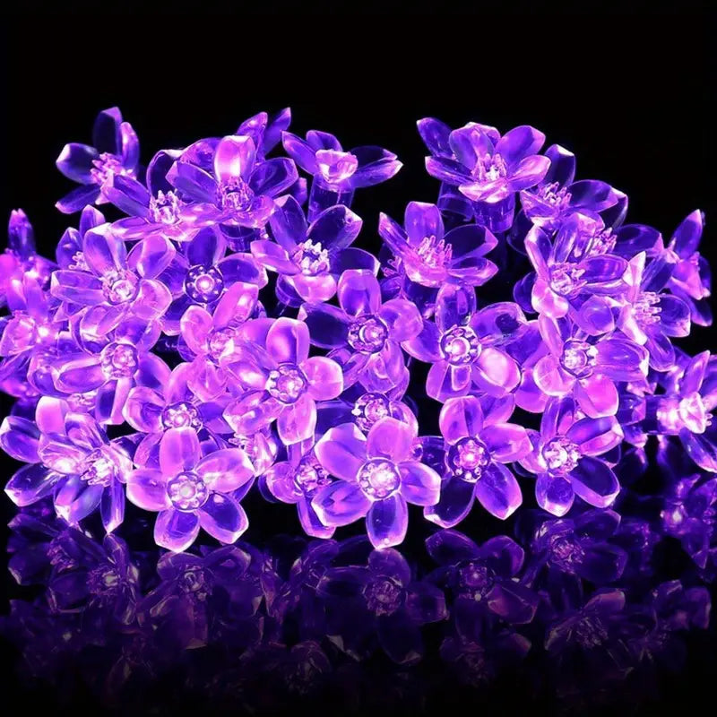 Guirlande Fleur LED Violette – Lumière Décorative Romantique pour Soirée, Mariage et Ambiance Cocooning