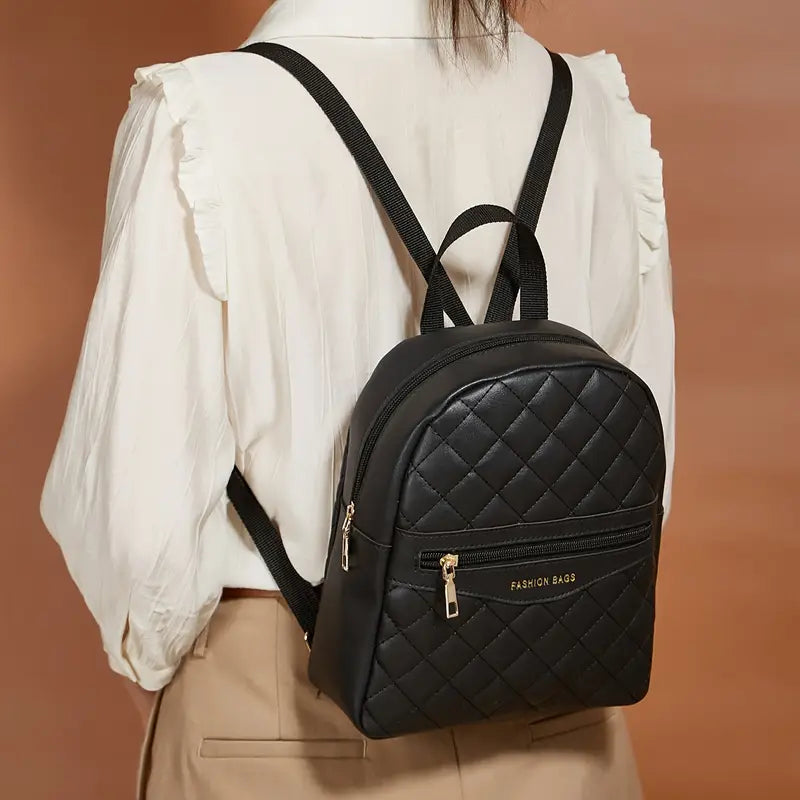 Sac à dos femme élégant en simili cuir matelassé – Chic et pratique pour le quotidien