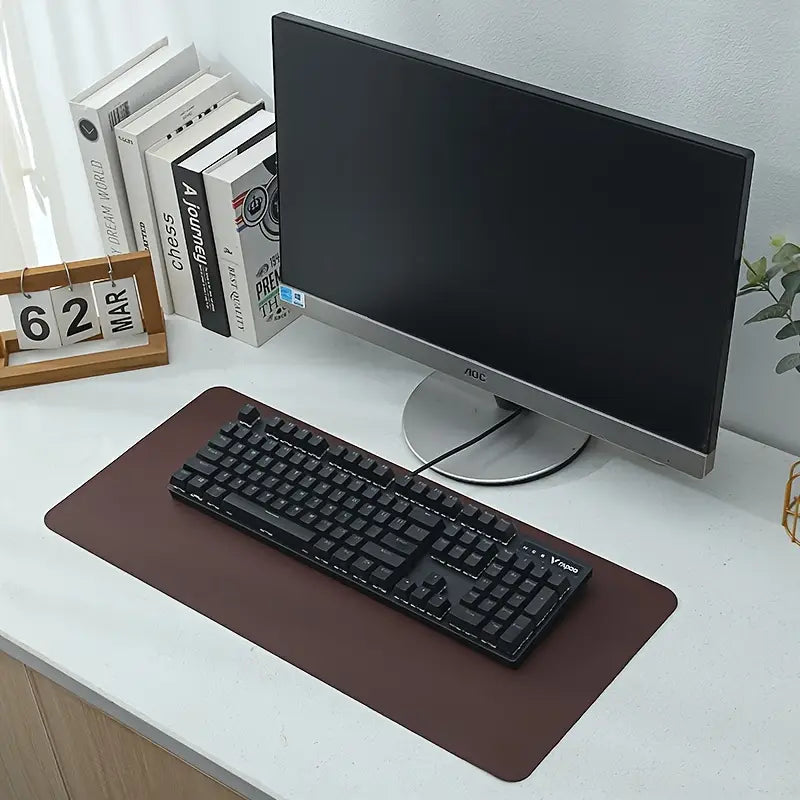 Tapis de bureau antidérapant grand format – Surface lisse pour clavier et souris