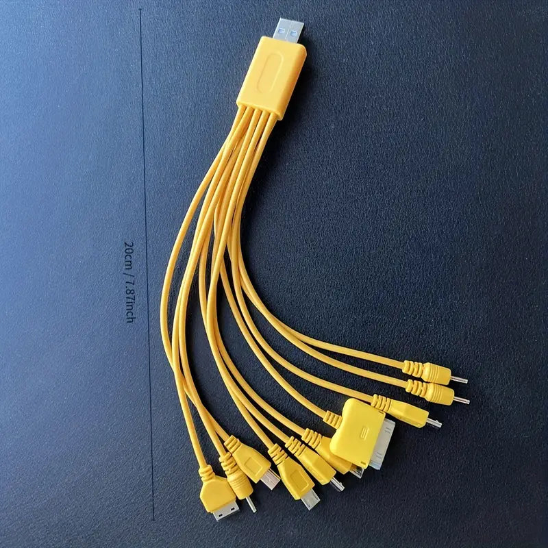 Câble USB Multi-Connecteurs 10 en 1 – Charge et Synchronisation Universelle pour Smartphones et Appareils Électroniques