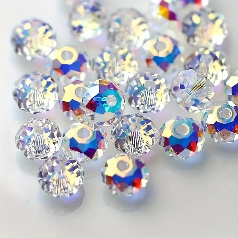 Perles Cristal Facettées Multicolores – Perles Brillantes pour Perlage et Fabrication de Bijoux DIY