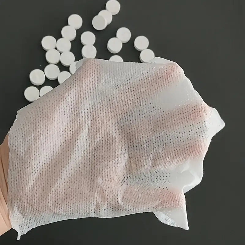 Pastilles comprimées serviettes jetables compactes – 50/100 pièces ultra-légères pour Camping et Randonnée